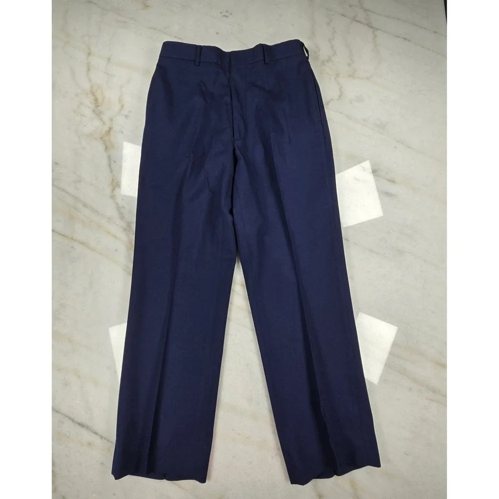 DLA Military Dress Trousers Men 31R Navy Blue Defense Logistics Agency Poly/Wool